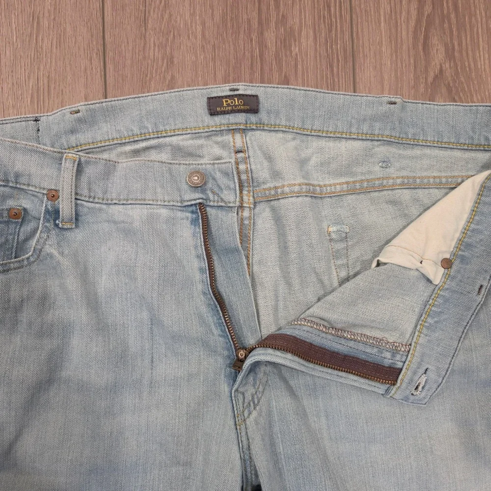 Polo Ralph Lauren Mens Light Wash Straight Leg Denim Jeans Blue 40x32 RN 41381